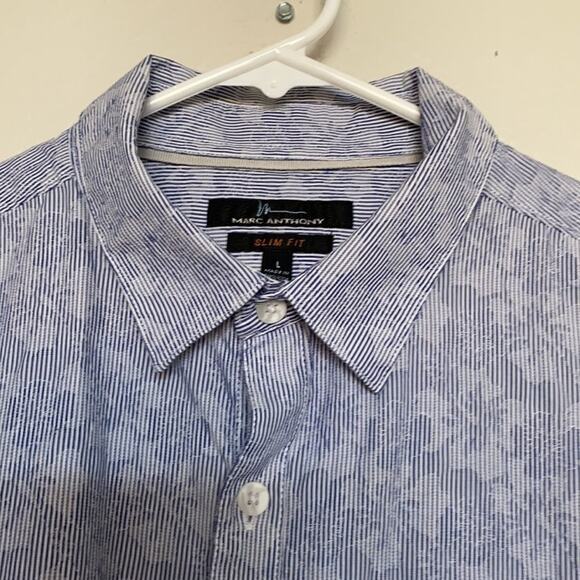 Marc Anthony Slim Fit L Short Sleeve Button Down - Picture 2 of 10